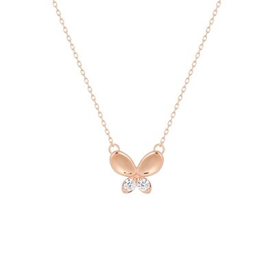 ピンクの猫 4°C K10 ネックレス ティアドロップ シルバー シルバー/K10ピンクゴールド ネックレス | 152346123103