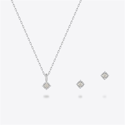 ホワイトゴールド ピアス ネックレス セット K10ホワイトゴールド ネックレス＆ピアス セット | 152616083201